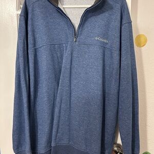 Columbia Men's Heathered Blue Half-Zip Pullover